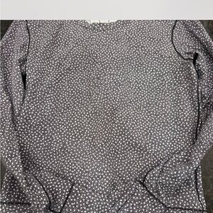 Lululemon Black and White Micro Print Long Sleeve Top